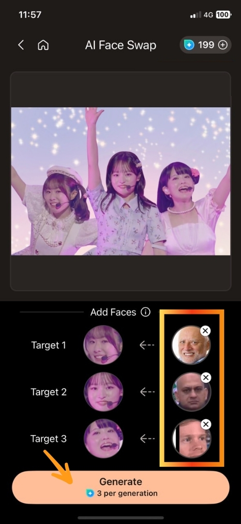 Lade eigene Fotos für den Face Swap in die App