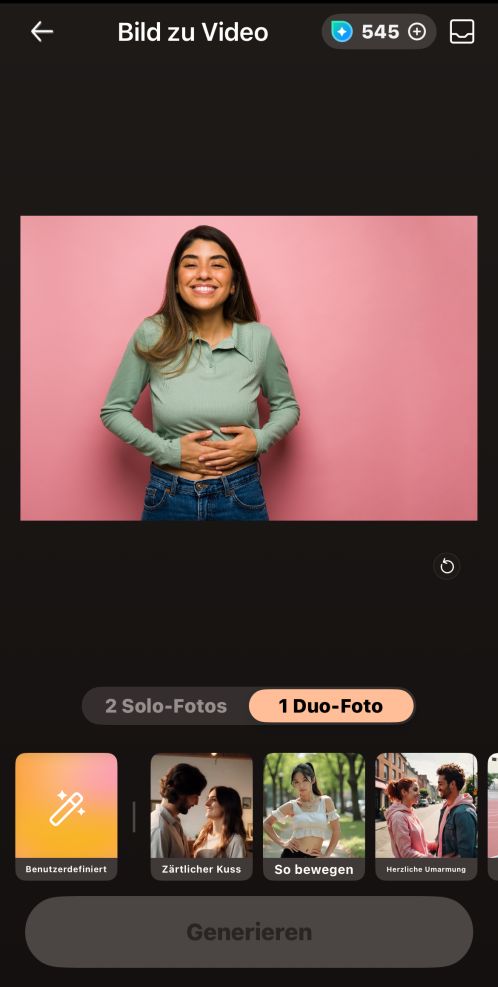 Lade ein Foto einer Person.