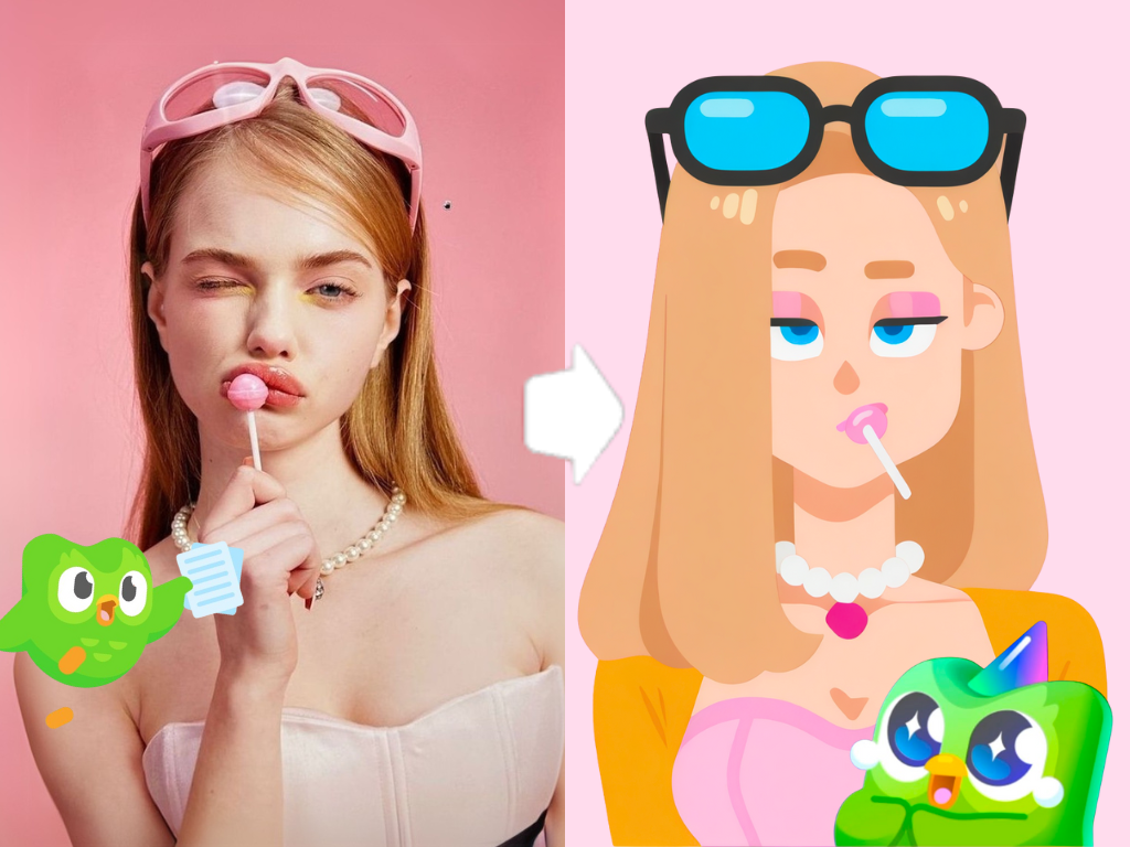 Tensor Art: Flat Duolingo Style with Pony+LoRA