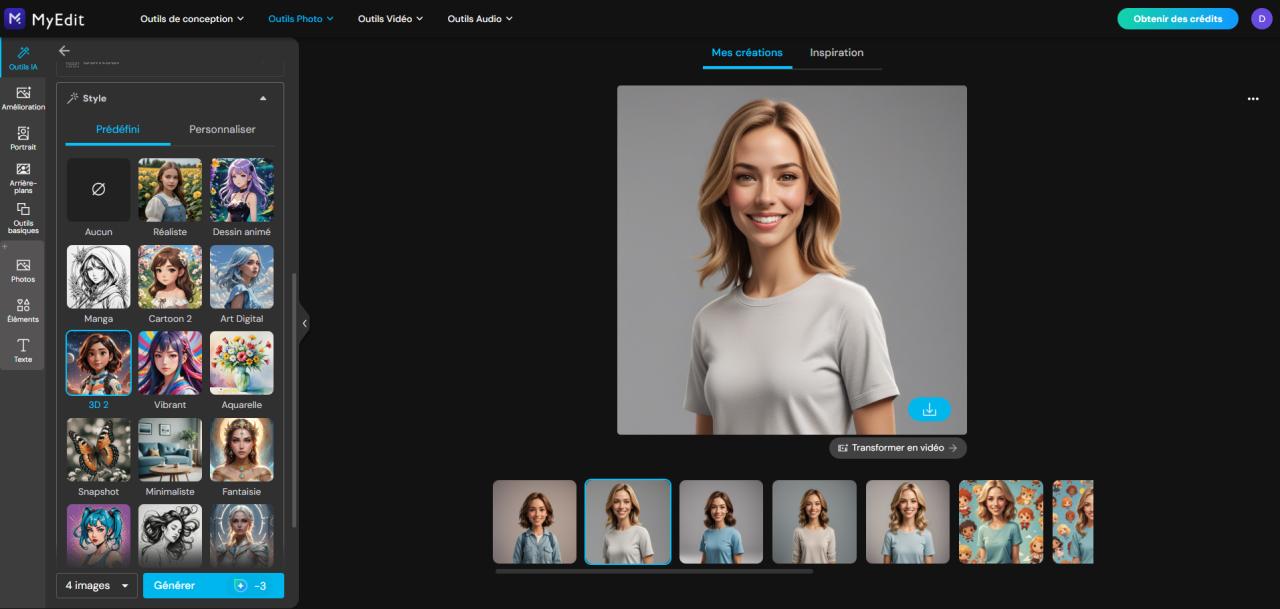 Comment générer votre avatar cartoon avec MyEdit
