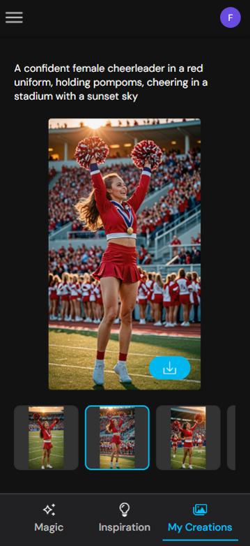 MyEdit - Generate an online cheerleader online step 5