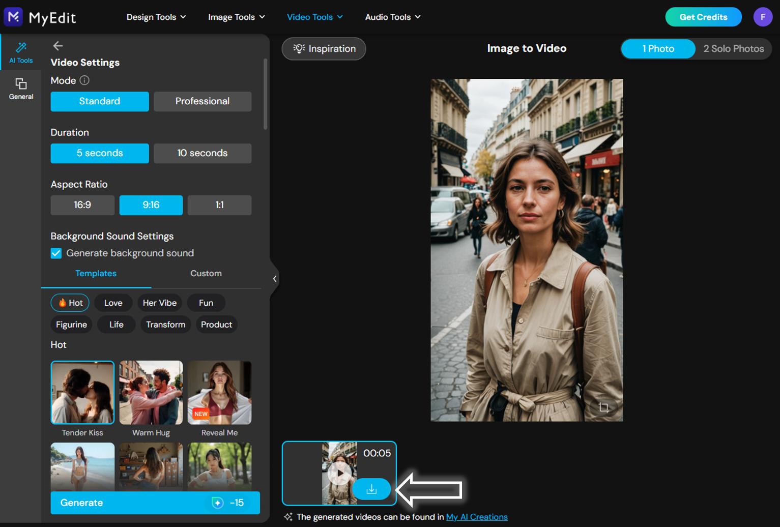 MyEdit - Generate a video from photo 3