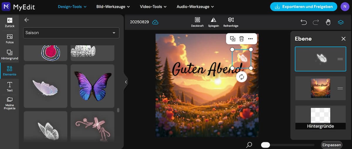 MyEdit - Bild mit Stickern verzieren