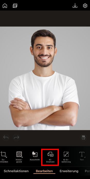 Lade dein Foto in den Glatzen-Generator