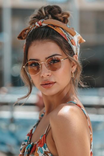 Sommerfrisur mit auffälligem Haarband