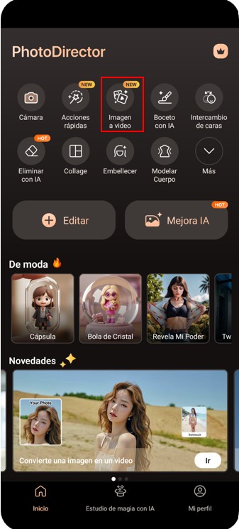 Imagen a video de PhotoDirector