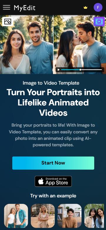MyEdit - Create an AI French Kiss online step 1
