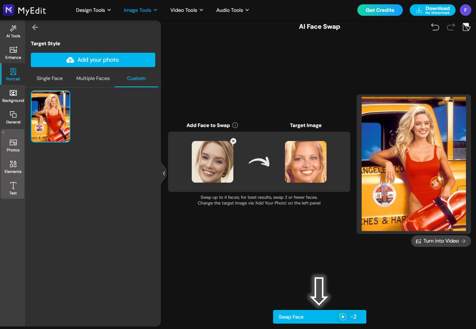 MyEdit - How to AI body swap Step 4