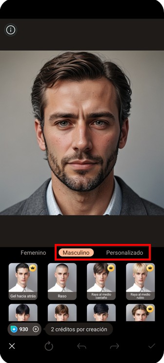 Interfaz de la app de PhotoDirector