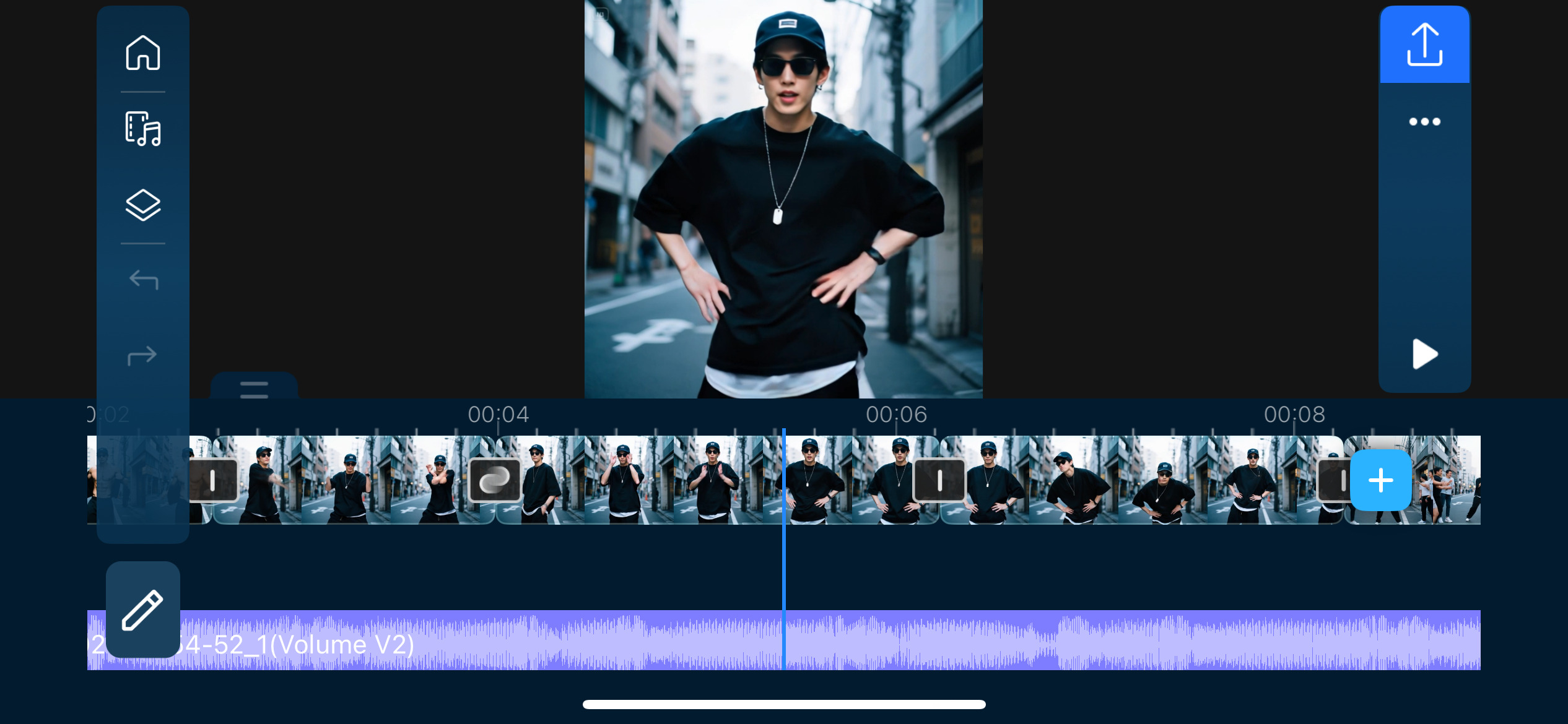 威力導演App時間軸介面
