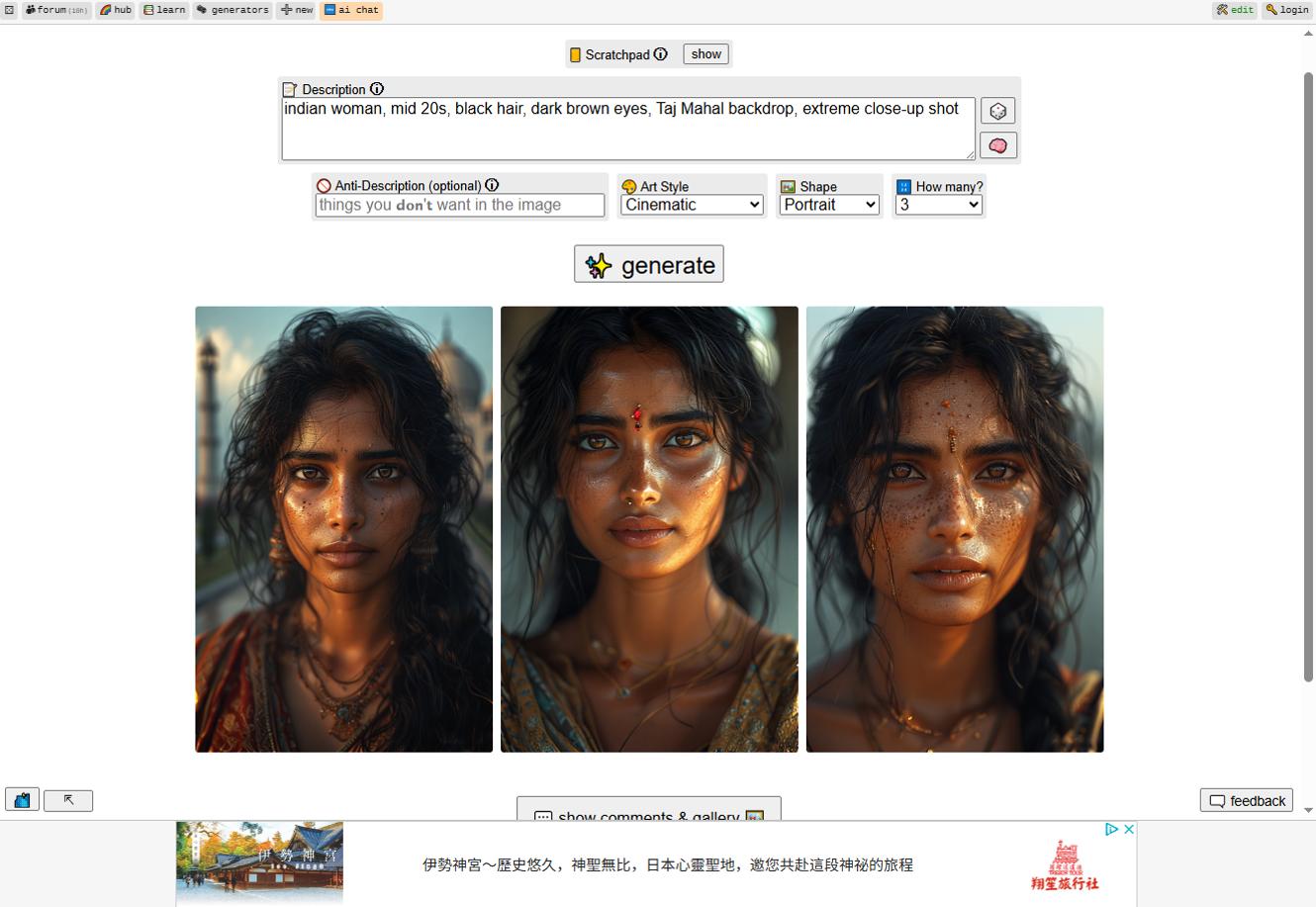 Perchance - Best for AI Face Prompt Inspiration