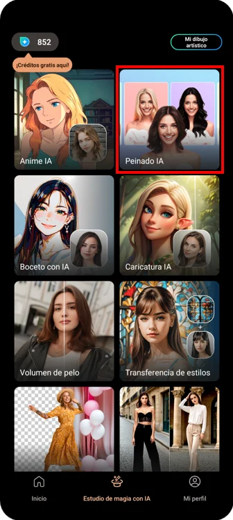 Interfaz de la app de PhotoDirector