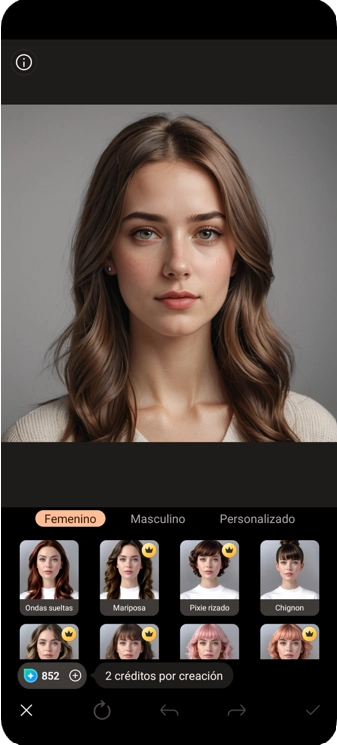 Interfaz de la app de PhotoDirector