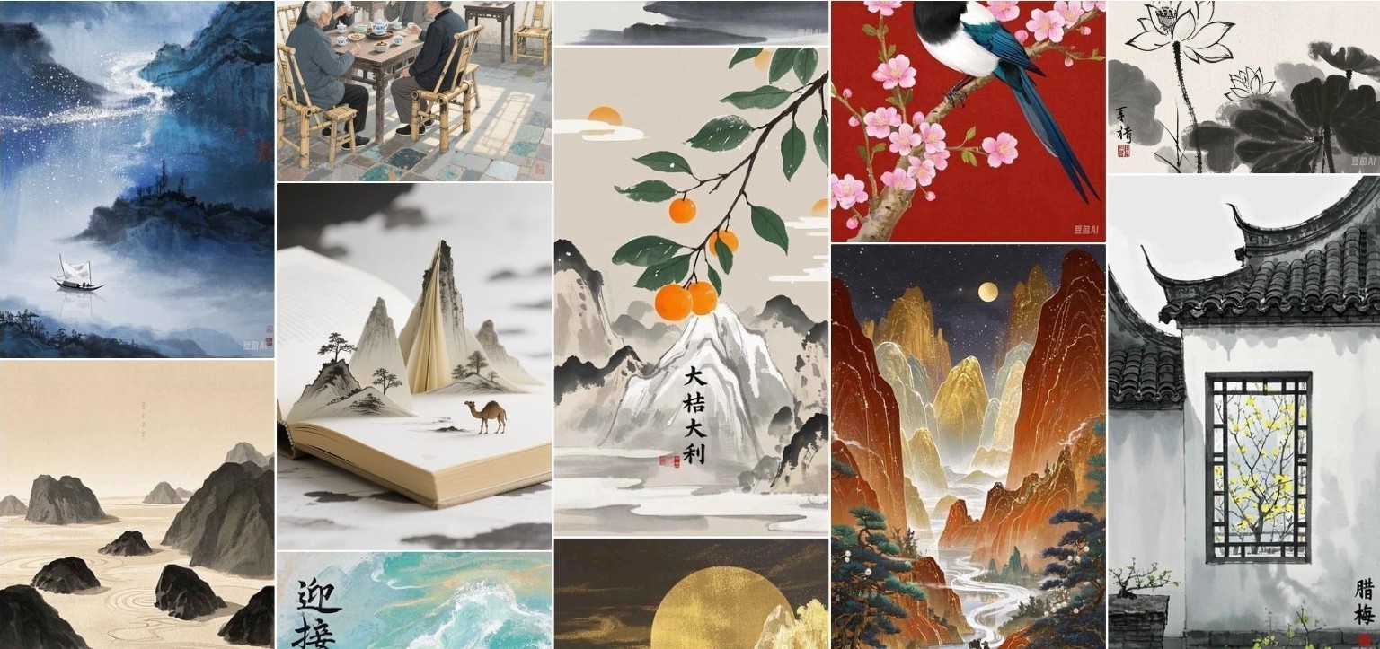 豆包 AI 中國風範本