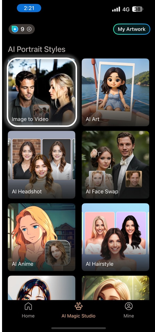 PhotoDirector - Create an AI Bodyshake video with an App step 2