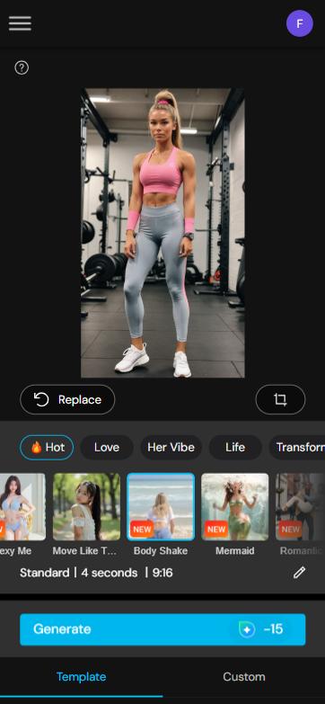 MyEdit - Create an AI Bodyshake video online step 3