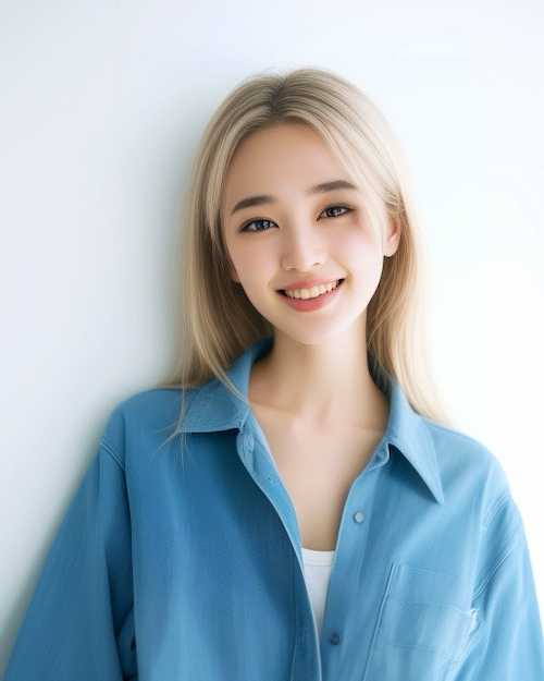 PhotoDirector　AIヘアスタイル　カスタム　前髪なし・ロング・金髪適用