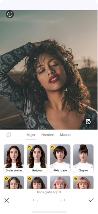 Interfaz de la app de Vivid Glam