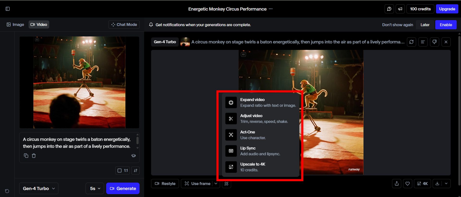Runway影片生成教學結果
