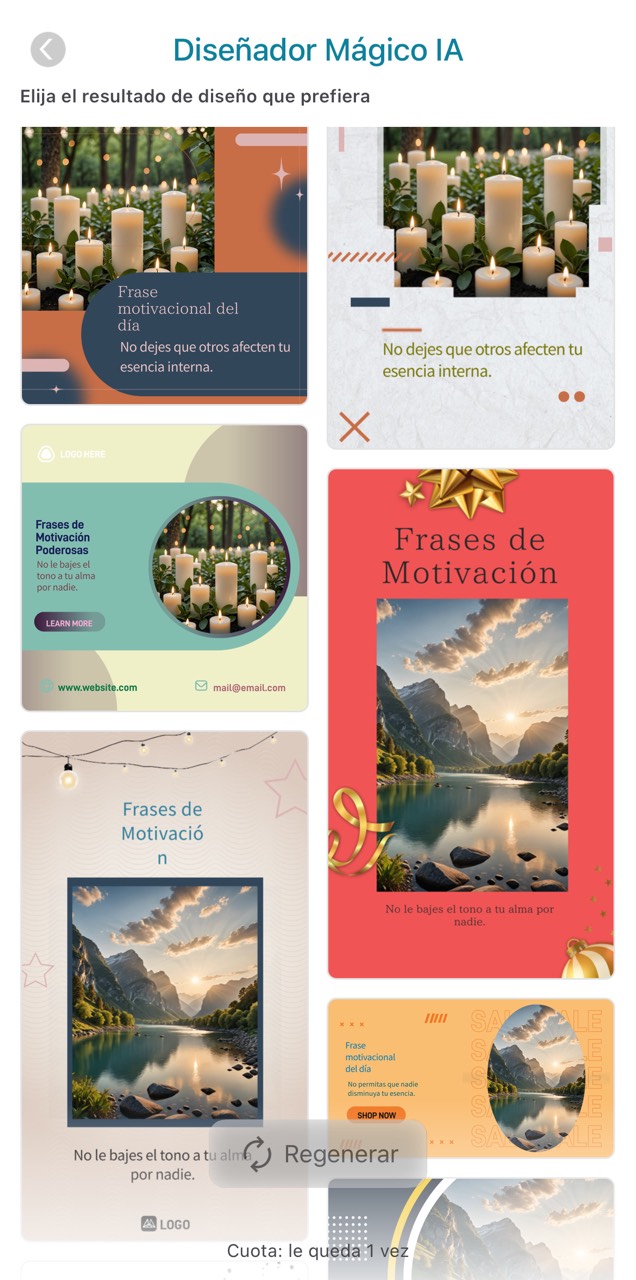 crear una publicación o tarjeta con frases motivadoras