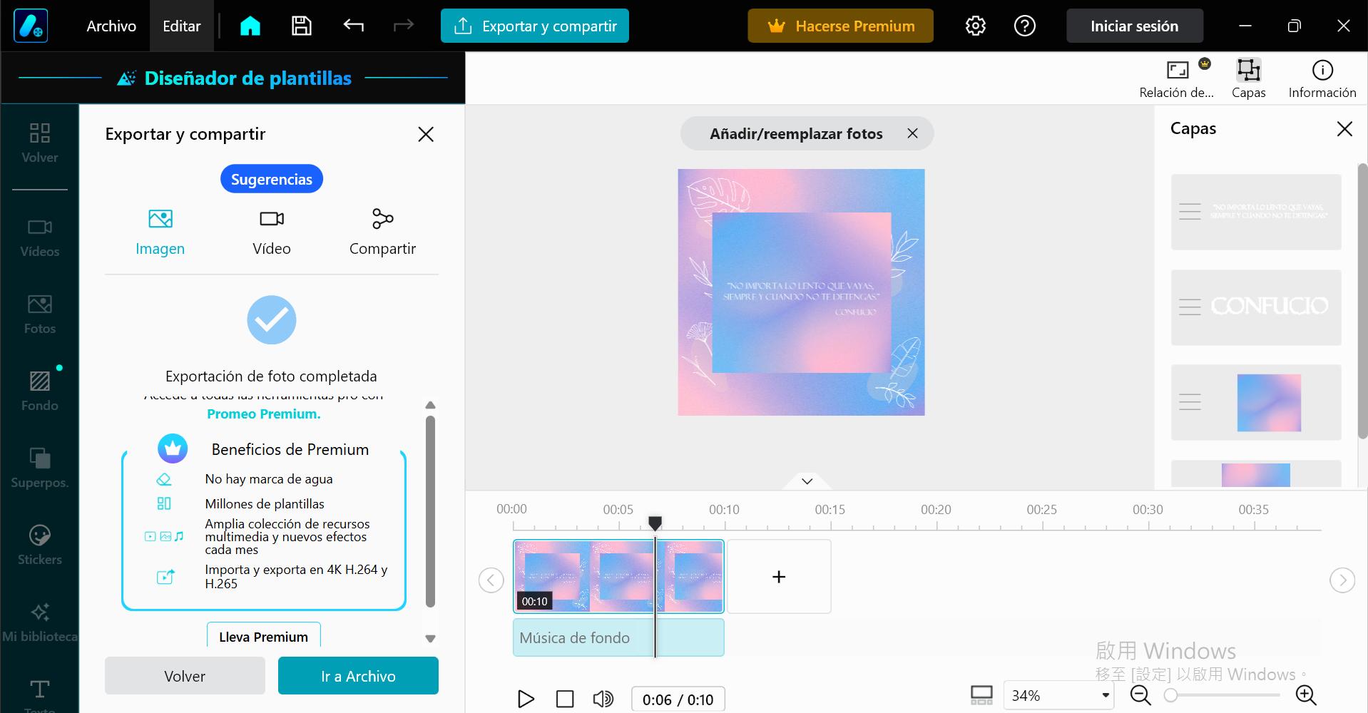 crear una publicación o tarjeta con frases motivadoras