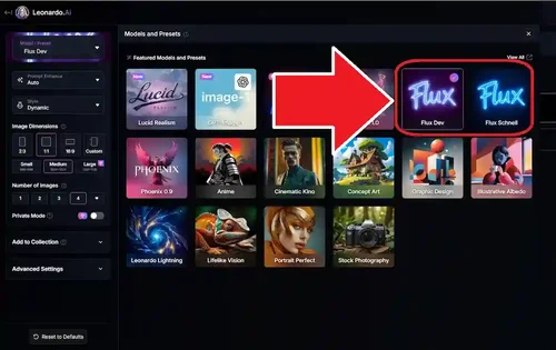Leonardo.AI FLUX.1 操作画面
