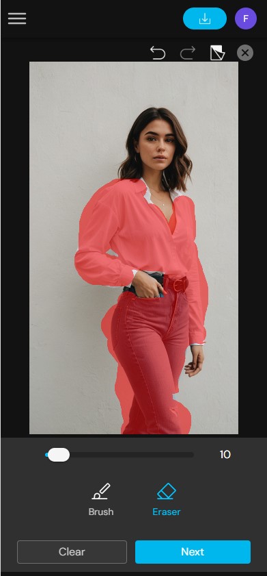 MyEdit - AI replace to change clothes to lingerie step 2