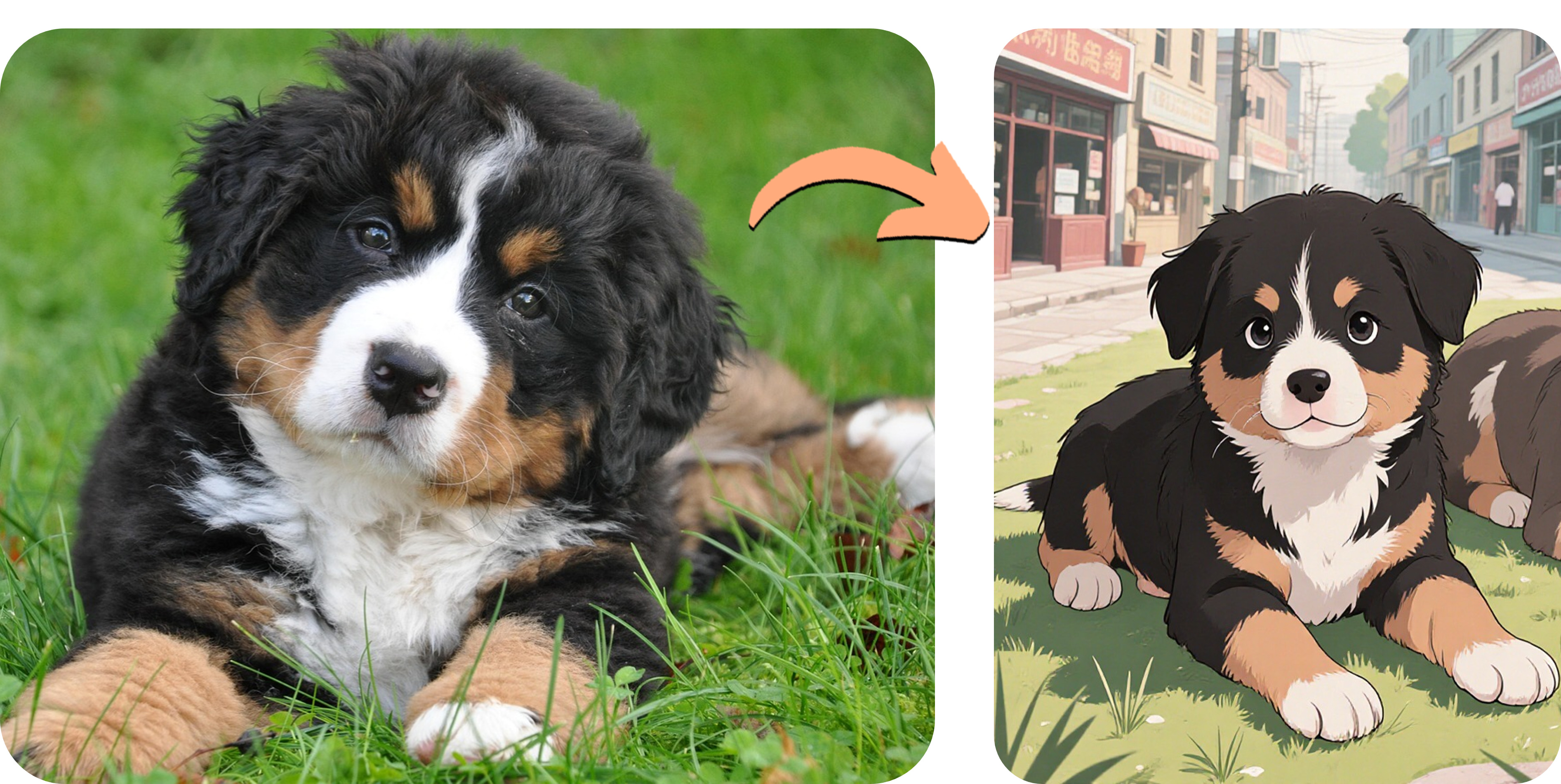 Cartoonize Dog into Ghibli Style with PhotoDirector