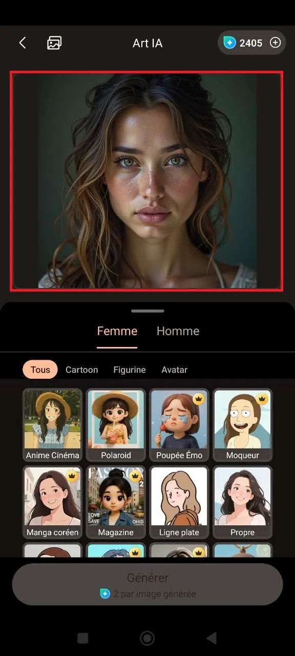 Importer une photo dans PhotoDirector Art IA