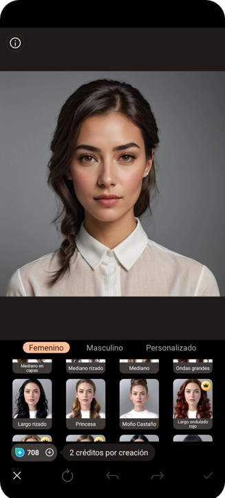 Interfaz de la app de PhotoDirector