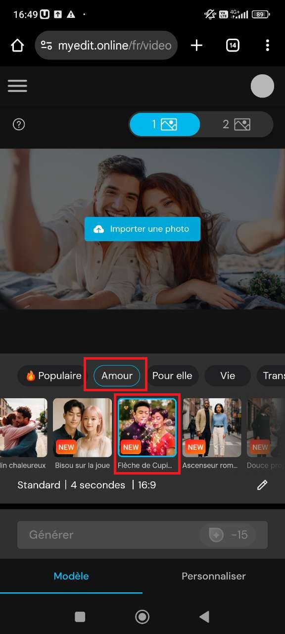 Créer une carte virtuelle animée d’amour