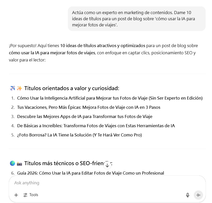 Prompts útiles para tu día a día