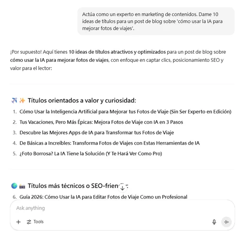 Prompts útiles para tu día a día