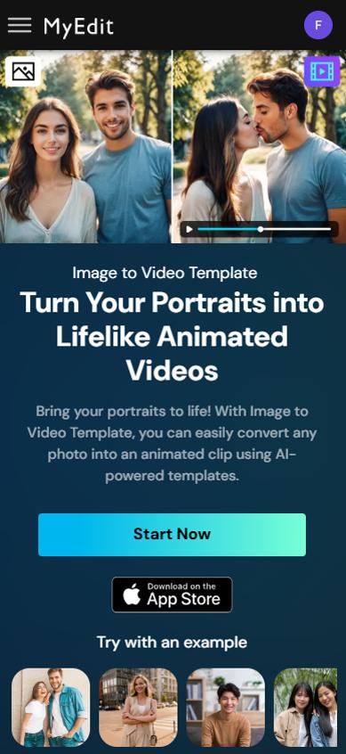 MyEdit - AI Princess Video Step 1