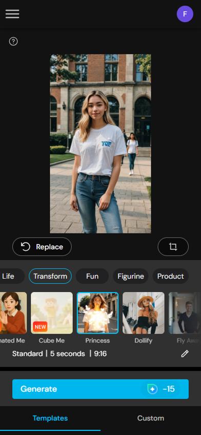 MyEdit - AI Princess Video Step 3