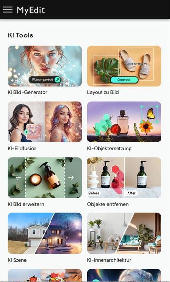 Der MyEdit KI-Bild-Editor