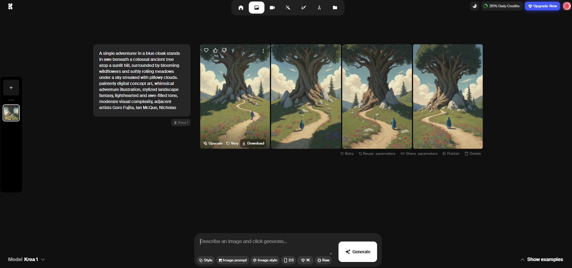 Krea AI 免費 AI 繪圖線上工具教學