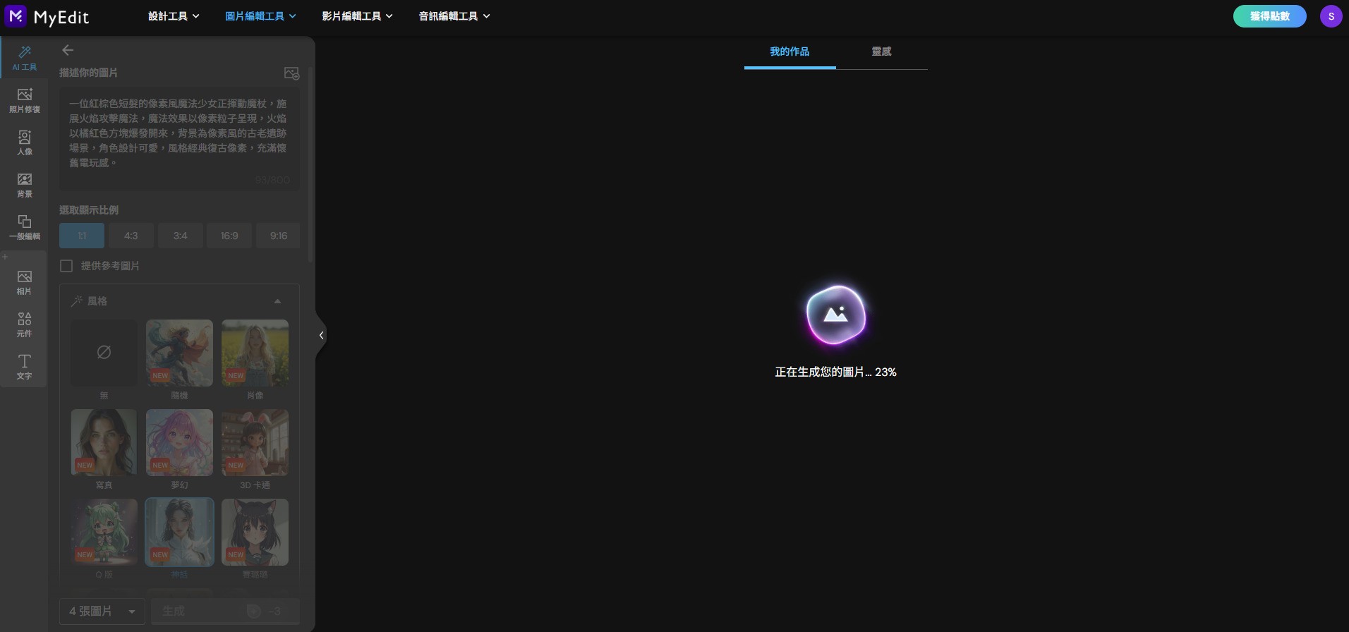 MyEdit AI 圖片生成製作