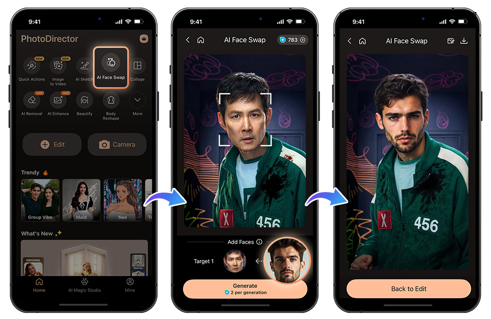 How to Try On a Squid Game Costume with Face Swap