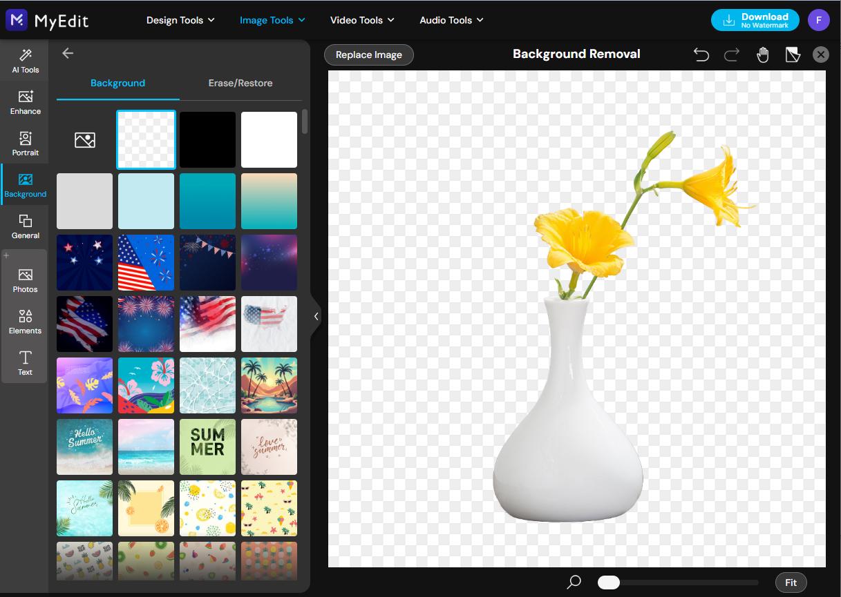 MyEdit - Make an image transparent online - Step 3