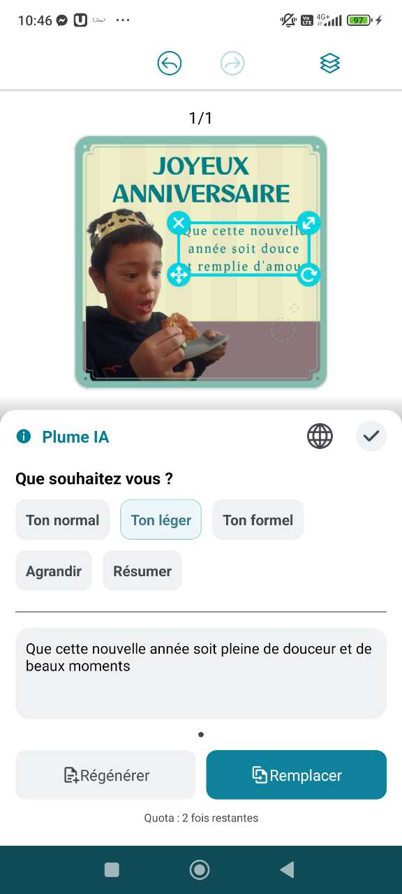 Personnalisation de carte d’anniversaire classique