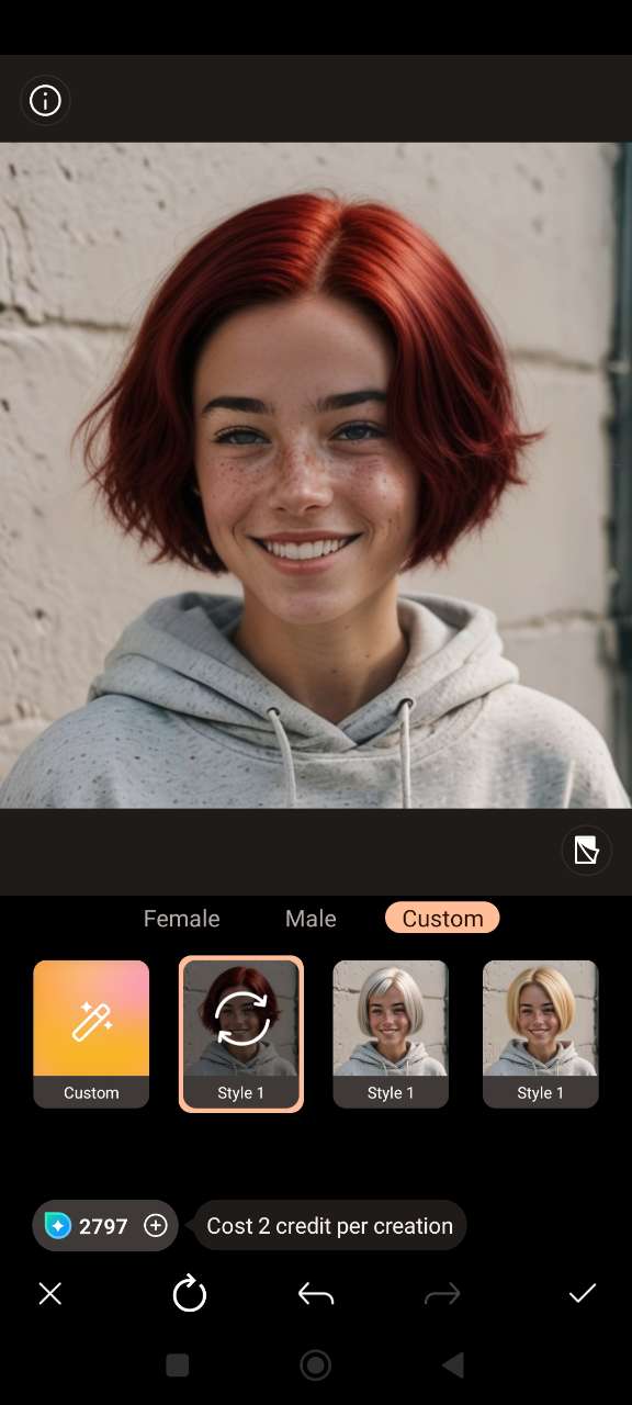 try hairstyle color in PhotoDirector
