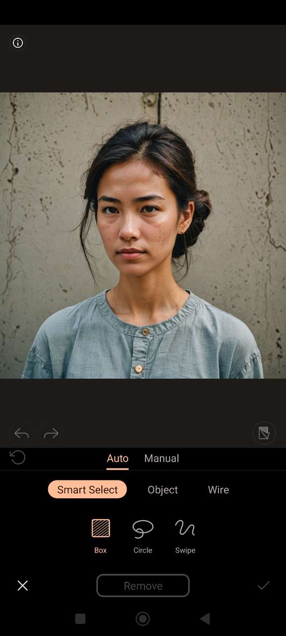 Remove stray hairs in a photo