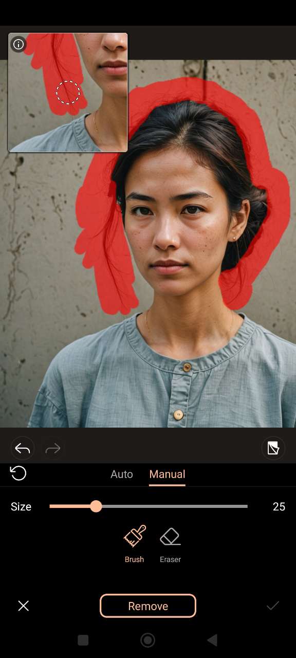 Select stray hairs in a photo