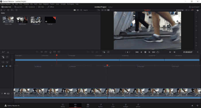 Interface du logiciel DaVinci Resolve pour montage vidéo professionnel gratuit