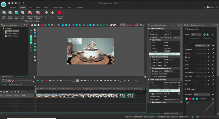 Interface du logiciel de montage gratuit VSDC pour Windows