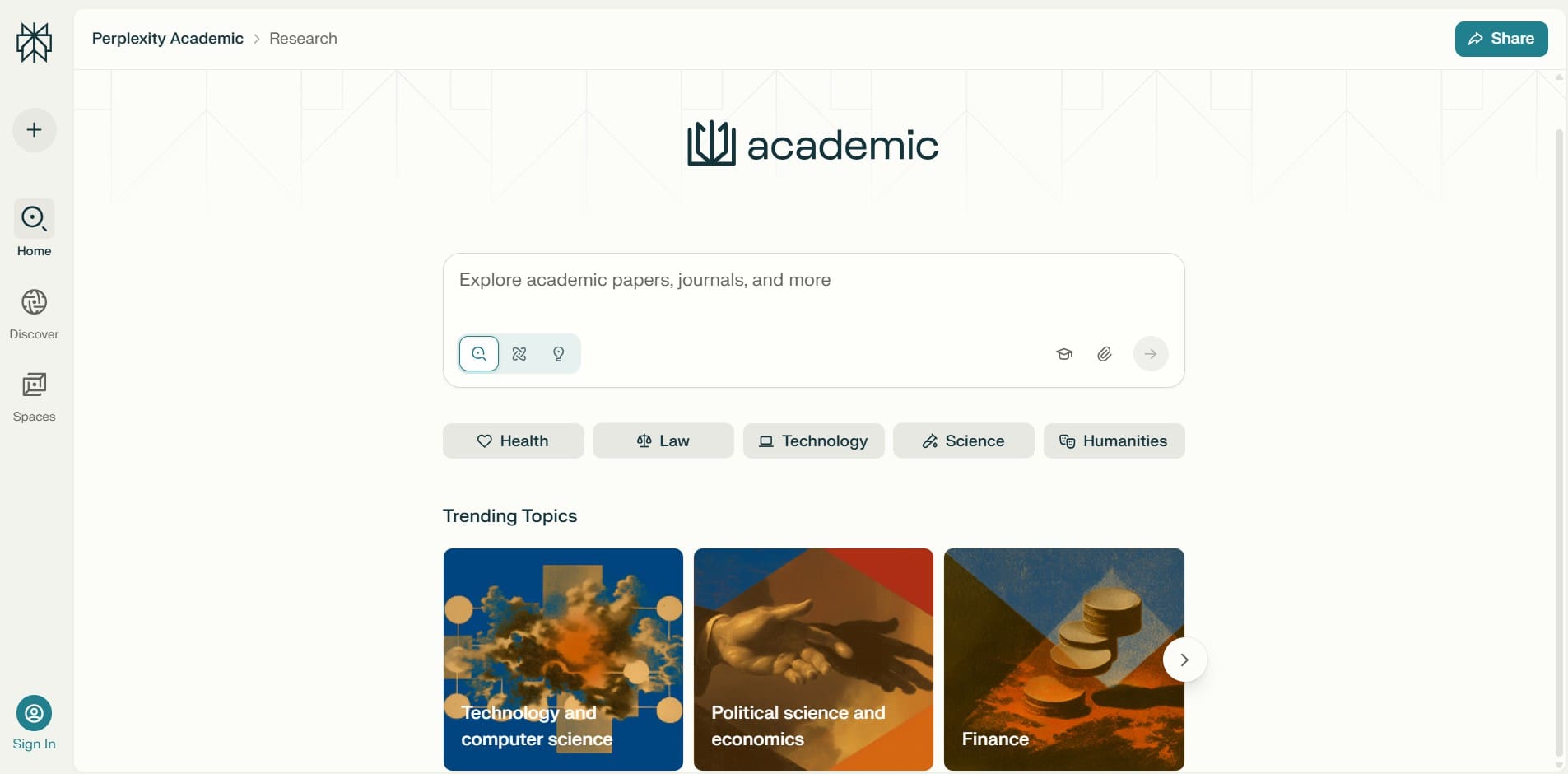 Búsqueda académica en Perplexity AI