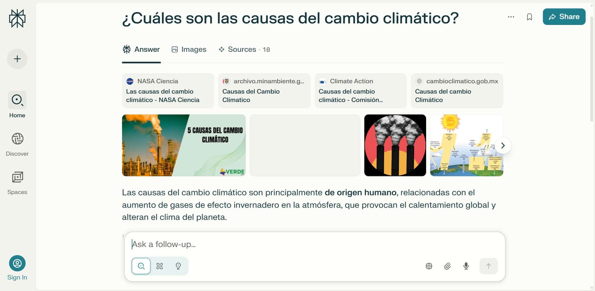 Respuesta de Perplexity AI
