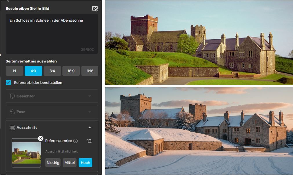 KI-Bild mit Prompt und Umriss-Referenz erstellen