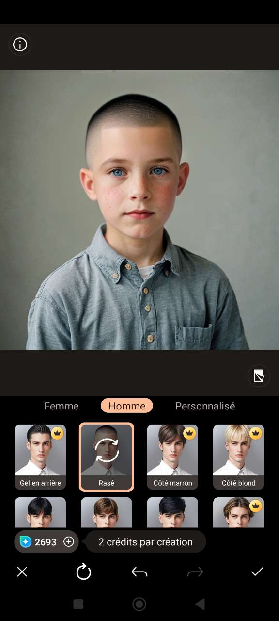 Essayer une coiffure garçon en simulation avant de couper